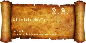 Ullrich Márk névjegykártya
